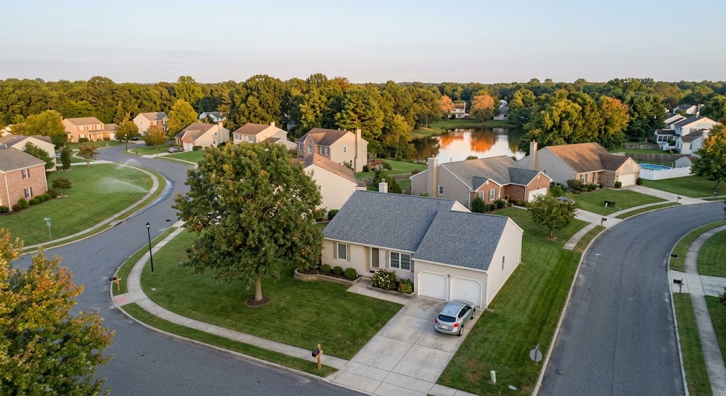 Residential neighborhood view of Deptford single-family homes served by our leak detection specialists